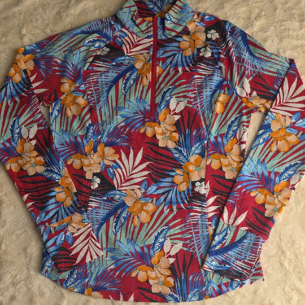 Tommy Bahama Tropical Floral Jacket - Red, Blue, Orange